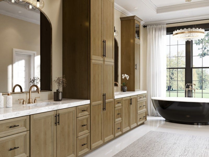 Oxford Series Toffee cabinets in a finished kitchen