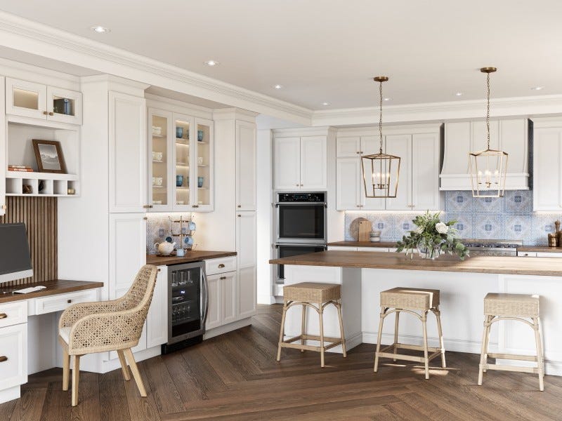 Oxford Series White cabinets in a finished kitchen