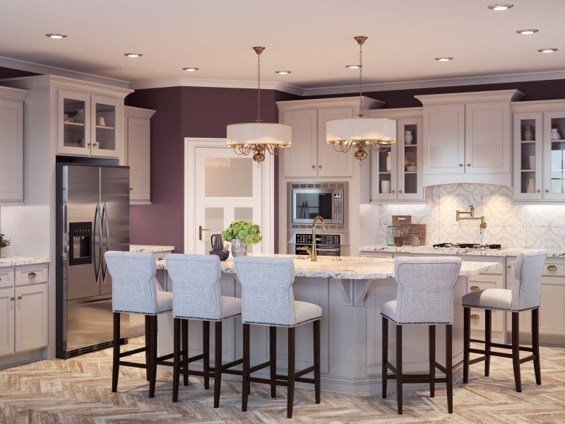 Shaker Series Dove cabinets in a finished kitchen